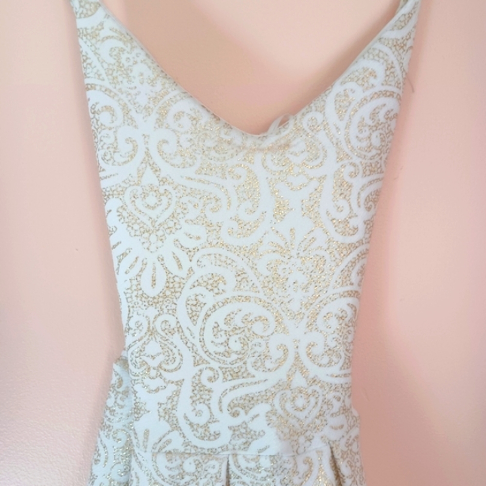 Soprano Metallic Brocade Mini Dress Small - Picture 2 of 8